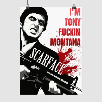 Постер Лицо со шрамом, Scarface (1983), A3 42×30 см (id4118)
