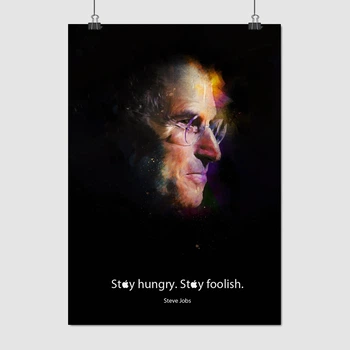 Постер Стив Джобс, Steve Jobs, Stay hungry, stay foolish, A3 42×30 см (id1709)