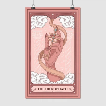 Постер Верховный жрец, карта Таро, 05 - The Hierophant, A3 42×25 см (id6139)