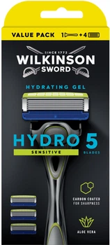 Станок для бритья Wilkinson Sword Hydro 5 Sensitive Clampack + 4 сменных картриджа (4027800216604)