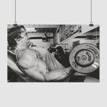 Постер Арнольд Шварценеггер, тренировка с гантелей, 1975г, Arnold Schwarzenegger, A3 26×42 см (id0446)