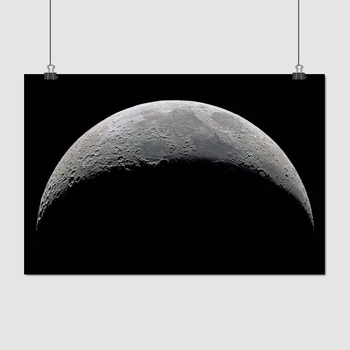 Постер Місяць, поверхня з космосу, Moon, A3 28×42 см (id5050)