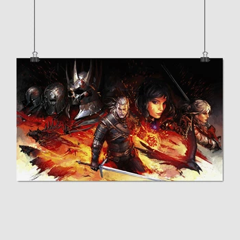 Постер Відьмак Геральт та головні герої гри, Witcher, A3 25×42 см (id2706)