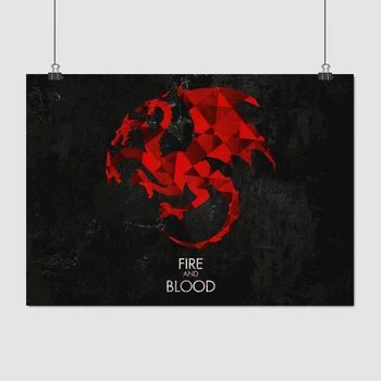Постер Игра Престолов, Дом Таргариенов, лого, GoT, Game of Thrones, A3 30×42 см (id1108)