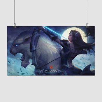 Постер Дота 2, принцесса Луны Мирана, Dota 2, Mirana, декор в комнату геймера, A3 24×42 см (id0391)