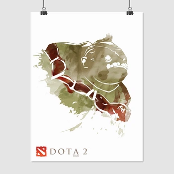 Постер Дота 2, Пудж, мінімалістичний, Pudge, Dota 2, плакат для геймера, A3 40×30 см (id3818)