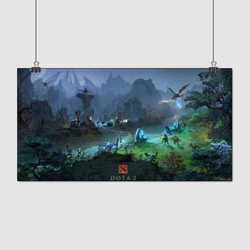 Постер Дота 2, встреча на миде, Dota 2, плакат для геймера, A2 31×60 см (id2031)