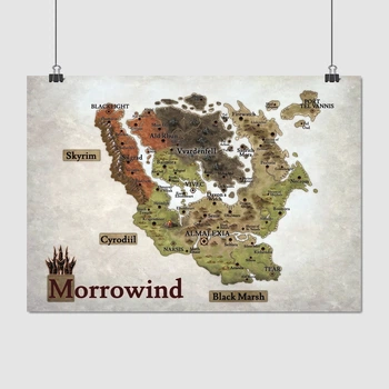Постер Морровінд, карта, Стародавні Сувої 3, The Elder Scrolls III: Morrowind (2002), A3 42×30 см (id6583)