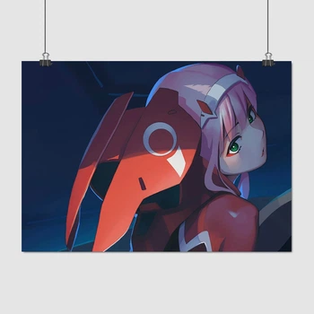 Постер Милый во Франкcе, Код 002, Ноль Два, Darling in the Franxx, Zero Two, A2 43×60 см (id1842)