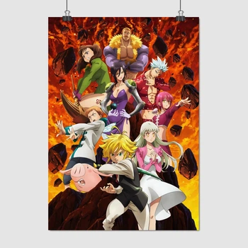 Постер Сім смертних гріхів, Seven Deadly Sins, Nanatsu no Taizai, A3 42×30 см (id5368)