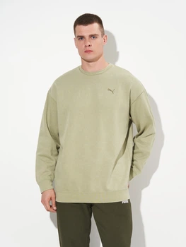 Свитшот оверсайз на флисе мужской Puma Essentials Elevated 68805082 2XL Lux Army (4069157445795)