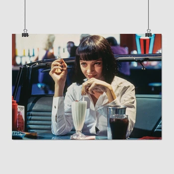 Постер Криминальное чтиво, Ума Турман, Pulp Fiction (1994), A3 30×42 см (id3405)