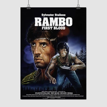 Постер Рэмбо: Первая кровь, Сильвестр Сталлоне, Rambo: First Blood (1982), A3 42×30 см (id5438)