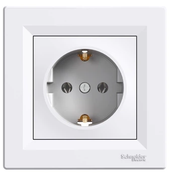 Розетка Schneider Electric Asfora с заземлением белая EPH2900121
