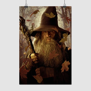 Постер Властелин колец, Гендальф с посохом, Lord Of The Rings, A3 42×28 см (id2687)