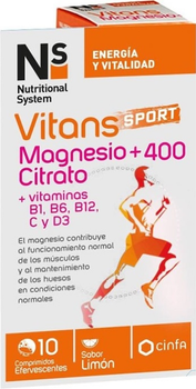 Suplement diety NS Cynfa Nutritional System Vitans Sport Magnesio+ 400 Citrato 10 tabletek musujących (8470001883216)