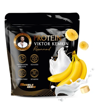 Протеїновий комплекс MuscleWay Viktor Kemkin 80% формула краси, сили та відновлення на 16 порцій 500 г Банан (21-125-pvk-mw-rs500.5)