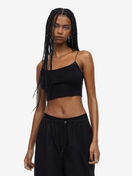 Топ женский H&M 1135356001c33 XS Черный (KC1000000052728)