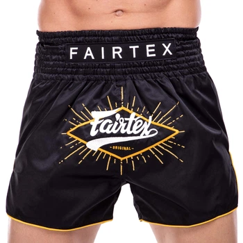 Шорты для тайского бокса и кикбоксинга FAIRTEX BS1903_XL черный-желтый