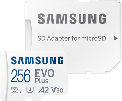 Карта памяти Samsung Evo Plus microSDXC 256GB UHS-I U3 V30 + SD-адаптер (MB-MC256SA/EU)