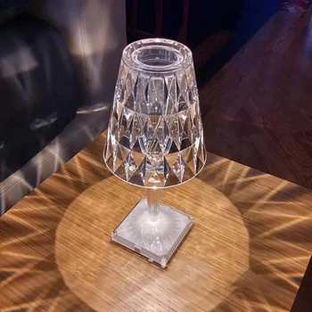 Настольная лампа из акрилового хрусталя, RGB с пультом USB Diamond table lamp