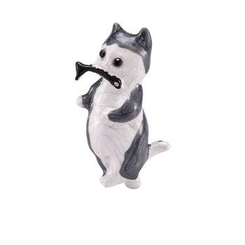 Брошь Кот с рыбой (494693321)
