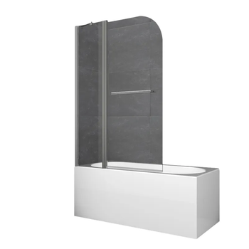 Шторки скляні на ванну Koer SR BS04-95x140-TR-07 прозоре скло 6мм, графіт (KR5404)