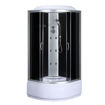 Душевой бокс с гидромассажем Mixxus Strong SBH01-90x90x215-GR Satin с высоким поддоном MI6889