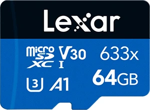 Карта памяти Lexar High-Performance Blue microSDXC 64GB UHS-I U3 V30 (LMS0633064G-BNNNG)