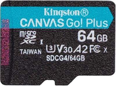 Карта памяти Kingston Canvas Go! Plus microSDXC 64GB UHS-I U3 V30