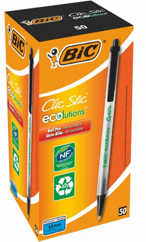 Набір ручок BIC Clic Stic Ecolutions Medium 1.0 мм 50 шт Black (0070330178212)