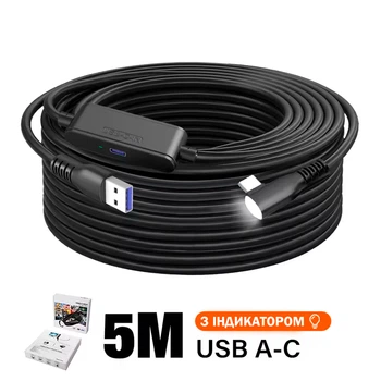 Кабель швидкої зарядки 9 В/ 2 А /5м /USB 3.2 Gen1 для Oculus Quest 3S/3/2 PICO Neo 3/PICO 4 USB-C 5 Гбіт/с зарядка для віртуальної реальності Чорний