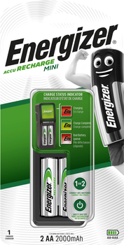 Ładowarka Energizer CH2PC3 Mini EU+2 NH15/AA 2000 mAh (7638900421439)