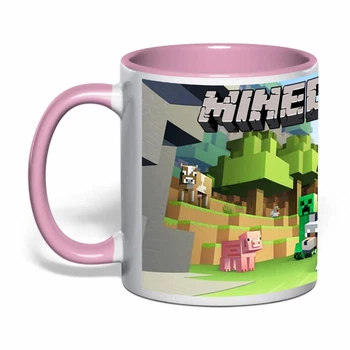 Чашка с печатью "MINECRAFT" №2 (цвет розовый) (30022)