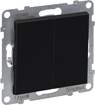 Przełącznik dwuklawiszowy Legrand Suno 10A Black (721408)