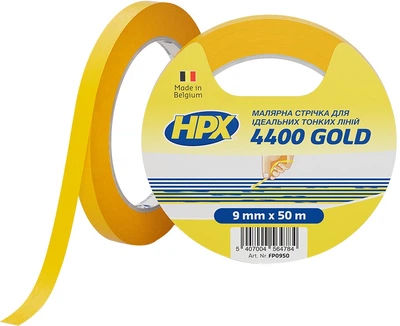 Малярная лента HPX 4400 GOLD для идеальных контуров 9 мм х 50 м Оранжевая (FP0950q)