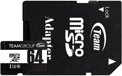 Карта памяти Team Group Classic microSDXC 64GB UHS-I U1 V10 + SD-адаптер (TUSDX64GCL10U03)