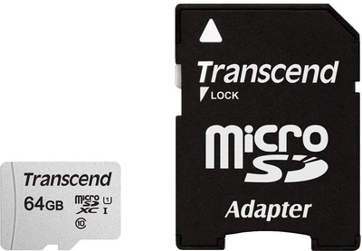Карта пам'яті Transcend 300S microSDXC 64GB UHS-I U1 + SD-адаптер (TS64GUSD300S-A)