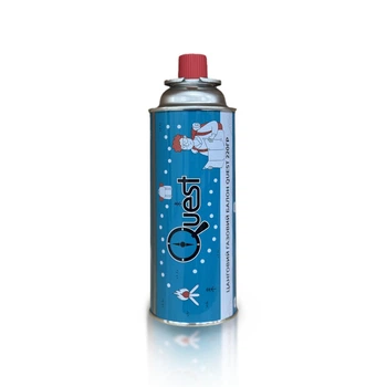 Газовий балон цанговий Quest, бутан, 220 г, EN417, Blue (Q-G220)
