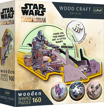 Puzzle Trefl Drewniane Star Wars The Mandalorian Mandalorianin - ponowne spotkanie 160 elementów (5900511201871)