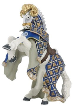 Figurka Papo Koń wojownika w niebieskiej derce 14,1 cm (3465000399146)