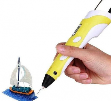 3Д ручка для рисования с LED дисплеем 3D Pen 2 Желтая
