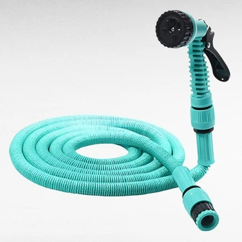 Шланг поливочный растягивающийся 22,5м с насадкой для полива EXPANDABLE GARDEN HOSE K-75FT Бирюзовый