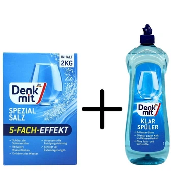 Denkmit соль для посудомоечной машины 2 кг +ПОДАРОК Denkmit ополаскиватель для посудомоечной машины 1 л