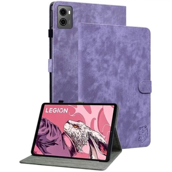 Защитный чехол Deexe Cute Tiger для Lenovo Legion Tab - Purple