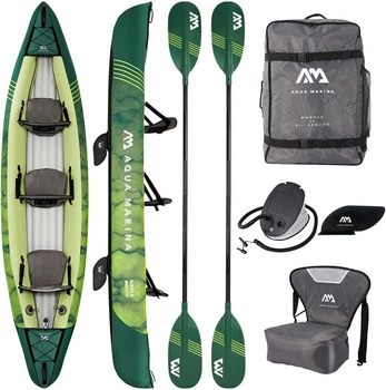 Каяк надувний тримісний Aqua Marina Ripple-370 довжина 370 см зелений