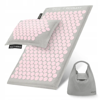 Коврик акупунктурный с подушкой 4FIZJO Eco Mat Аппликатор Кузнецова Grey/Pink (P-5907739312174)
