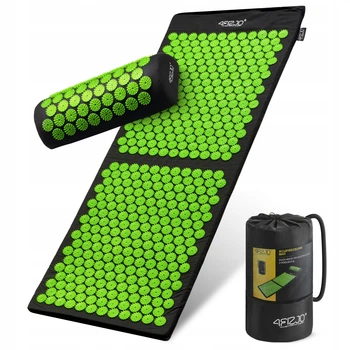 Килимок акупунктурний з валиком 4FIZJO Classic Mat XL Аплікатор Кузнєцова Black/Green (P-5907222931769)