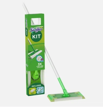 Швабра Swiffer KIT набор — универсальная швабра + салфетки для сухой и влажной уборки (6 сухих + 3 влажных)