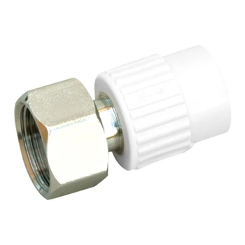 Муфта PPR с накидной гайкой Blue Ocean 20х1/2'' ВР (Водопровод) латунный шток Белая
